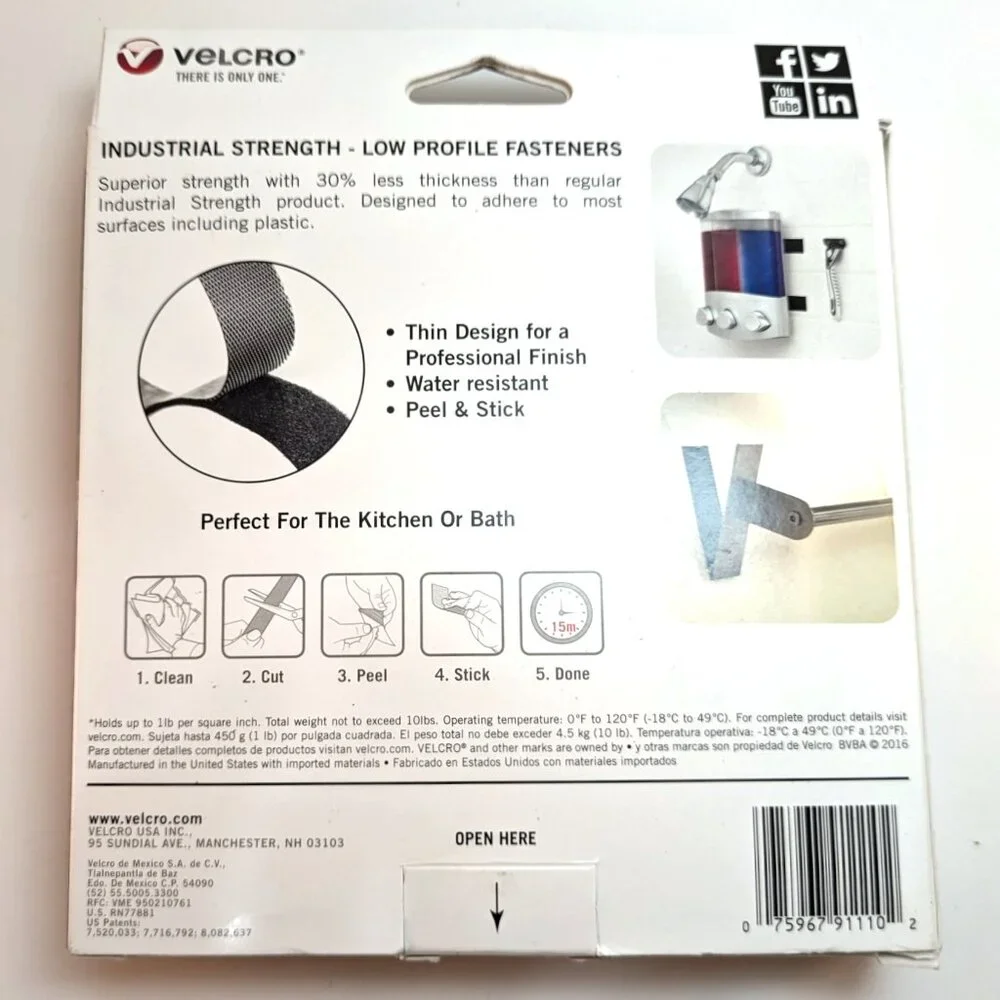 2 Velcro Rolls 10 ft Heavy Duty Industrial Strength Adhesive Fastener 20 ft